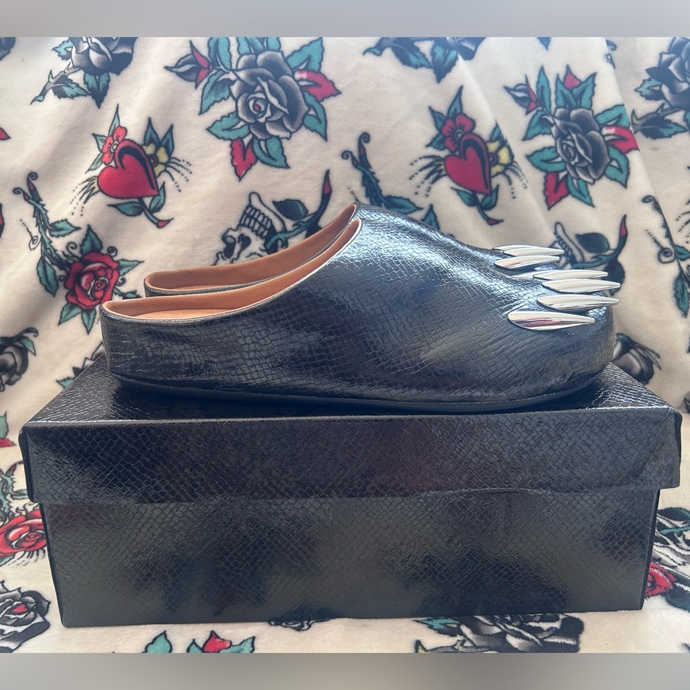 Bravest Studios - Black Snakeskin Claw Mule - New with Box